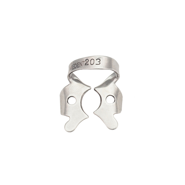 129-203 - крепление для Раббер Дам Медента, для нижних правых моляров и первых премоляров, с плоскими щечками, парное с 129-204 | Medenta Instruments Co. (Пакистан)