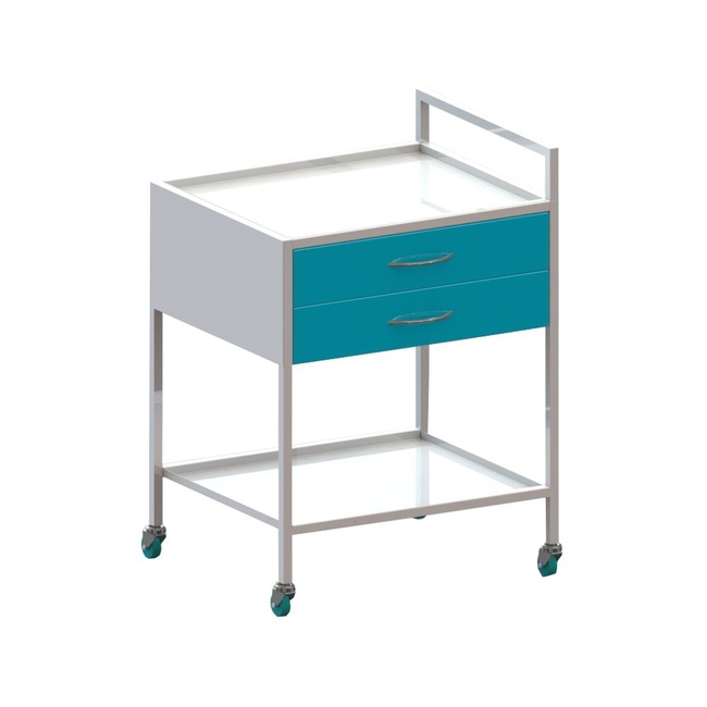 СИП 2-2 - столик передвижной инструментальный, 2 выдвижных ящика, полка из нержавеющей стали (650х550х910 мм) | Виталия (Россия)