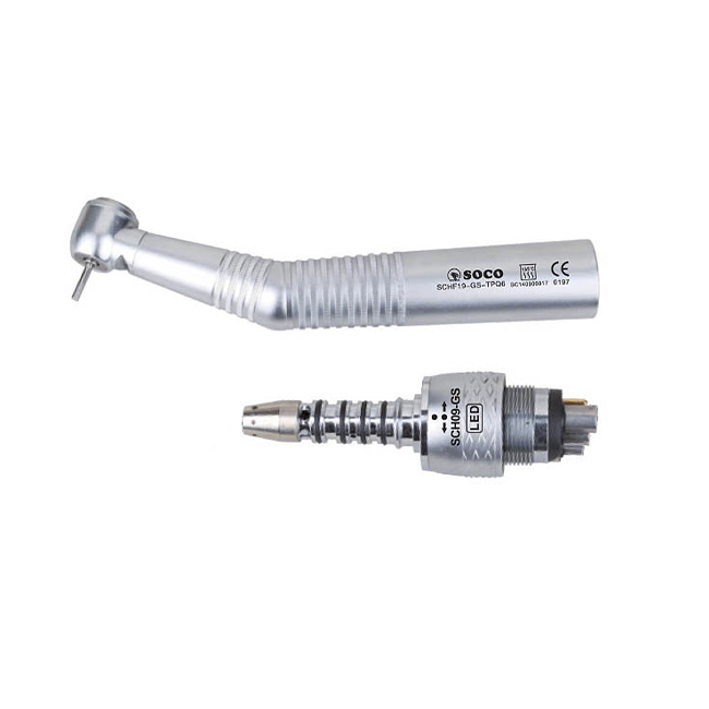 SOCO F19-GS-TPQ - высокоскоростной турбинный наконечник с трехточечным спреем и фиброоптикой, увеличенная головка, под соединение Sirona R/F | SOCO (Китай)