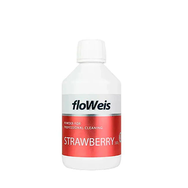 FloWeis Strawberry - профилактический порошок для аппаратов Air Flow на основе бикарбоната натрия, 30-40 мкм, со вкусом клубники, 300 г | Nanoplant (Германия)