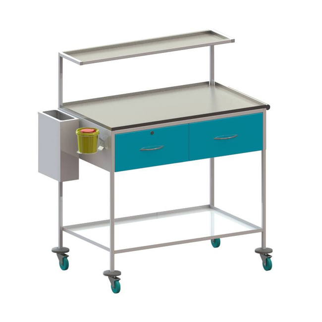 СММ-01 - столик передвижной инструментальный, 2 выдвижных ящика, 2 полки (1000х600х1250 мм) | Виталия (Россия)